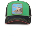 goorin-bros-grune-und-schwarze-trucker-kappe-mit-krokodil-trouble-32-in-twenty-insert-coin-vol2-the-farm
