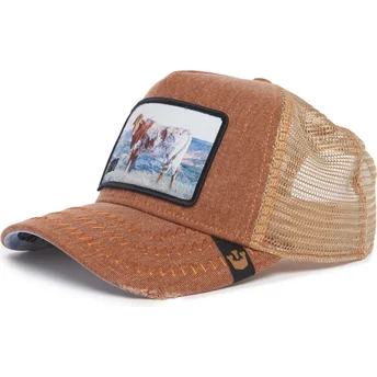 Trucker kasket brun okse Horny Model No. H02NY Rodeo The Farm fra Goorin Bros.