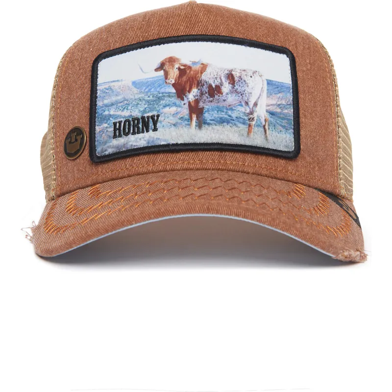 cappellino-trucker-marrone-bue-horny-model-no-h02ny-rodeo-the-farm-di-goorin-bros