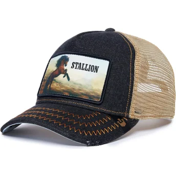 Casquette trucker noire et beige cheval Stallion Model No. 5741110N Rodeo The Farm Goorin Bros.