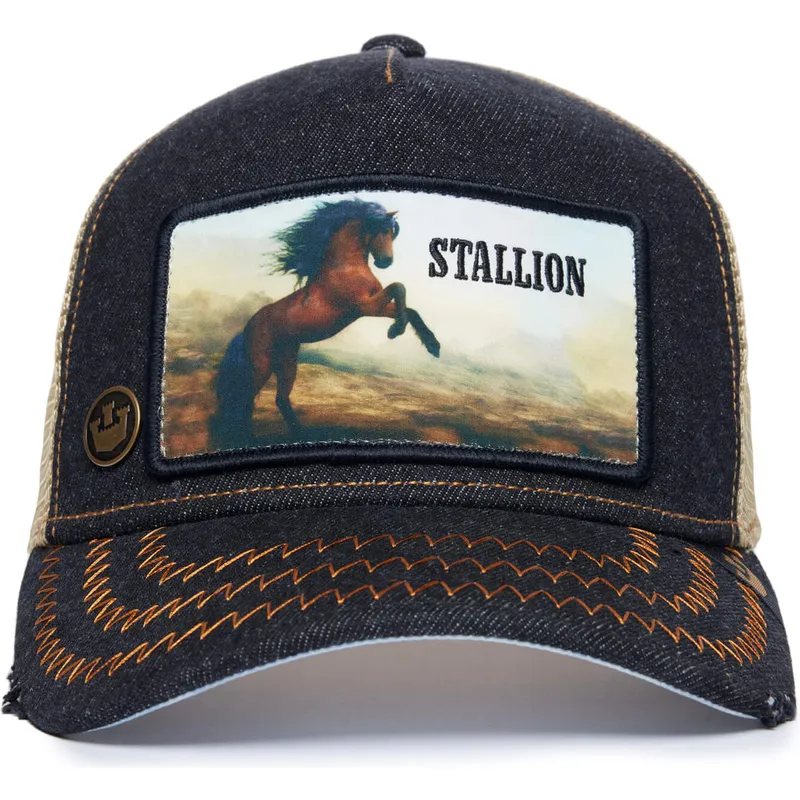 cappellino-trucker-nero-e-beige-cavallo-stallion-model-no-5741110n-rodeo-the-farm-di-goorin-bros