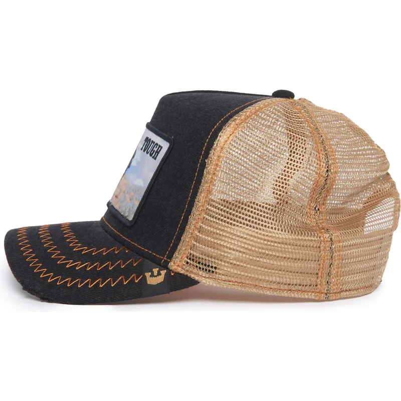 trucker-kasket-sort-og-beige-boffel-tough-model-no-70u9h-rodeo-the-farm-fra-goorin-bros