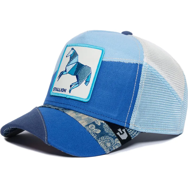 petten-gebogen-blauw-snapback-caballo-stallion-self-reliant-farmigami-the-farm-the-farm-van-goorin-bros
