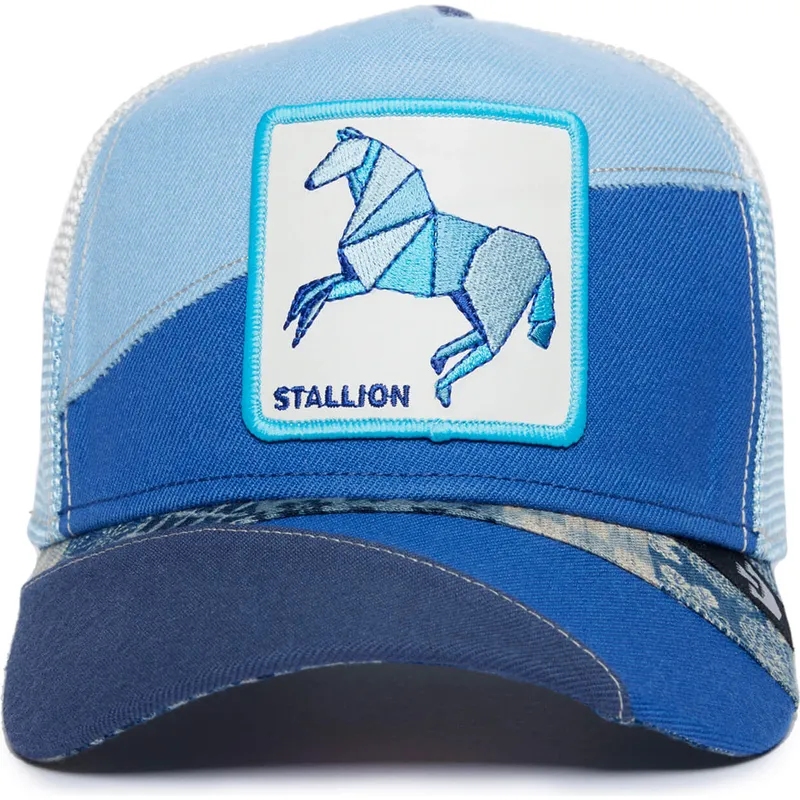 petten-gebogen-blauw-snapback-caballo-stallion-self-reliant-farmigami-the-farm-the-farm-van-goorin-bros