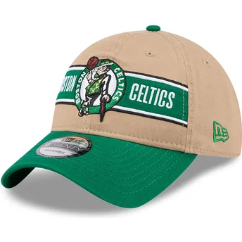 Casquette courbée marron et verte ajustable 9TWENTY Draft 2024 Boston Celtics NBA New Era