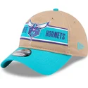 casquette-courbee-marron-et-bleue-ajustable-9twenty-draft-2024-charlotte-hornets-nba-new-era