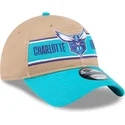 casquette-courbee-marron-et-bleue-ajustable-9twenty-draft-2024-charlotte-hornets-nba-new-era