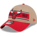 brazowo-czerwona-regulowana-czapka-z-zakrzywionym-daszkiem-9twenty-draft-2024-chicago-bulls-nba-new-era
