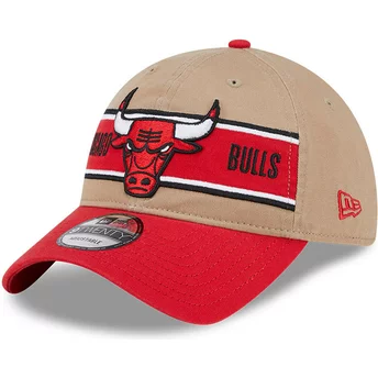 New Era Curved Brim 9TWENTY Draft 2024 Chicago Bulls NBA Brown and Red Adjustable Cap