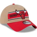 brun-og-rod-justerbar-kurvet-kasket-9twenty-draft-2024-fra-chicago-bulls-nba-fra-new-era