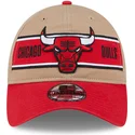 casquette-courbee-marron-et-rouge-ajustable-9twenty-draft-2024-chicago-bulls-nba-new-era