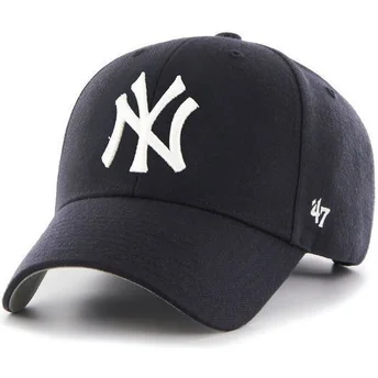 Petten gebogen marineblauw verstelbare band van New York Yankees MLB van 47 Brand
