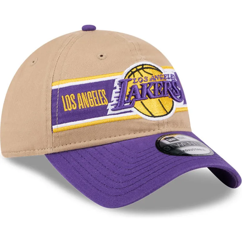 petten-gebogen-bruin-verstelbare-band-9twenty-draft-2024-van-los-angeles-lakers-nba-van-new-era