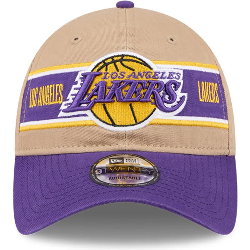 petten-gebogen-bruin-verstelbaar-9twenty-draft-2024-van-los-angeles-lakers-nba-van-new-era