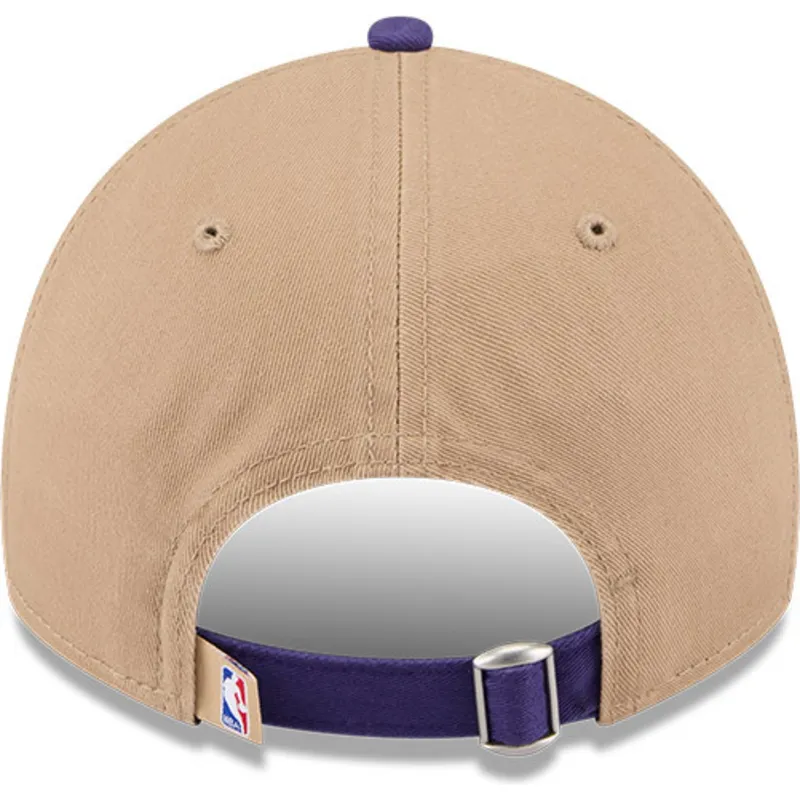 justerbar-9twenty-draft-2024-brun-og-violet-buet-cap-fra-los-angeles-lakers-nba-fra-new-era