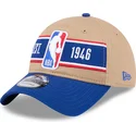 casquette-courbee-marron-et-bleue-ajustable-9twenty-draft-2024-nba-new-era