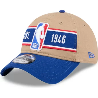 New Era Curved Brim 9TWENTY Draft 2024 NBA Brown and Blue Adjustable Cap
