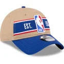 casquette-courbee-marron-et-bleue-ajustable-9twenty-draft-2024-nba-new-era