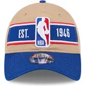 casquette-courbee-marron-et-bleue-ajustable-9twenty-draft-2024-nba-new-era