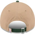 casquette-courbee-marron-et-verte-ajustable-9twenty-draft-2024-milwaukee-bucks-nba-new-era