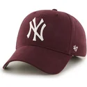 cappellino-visiera-curva-bordeaux-di-new-york-yankees-mlb-di-47-brand