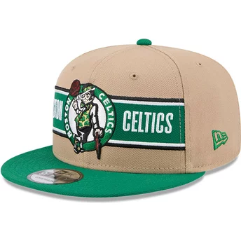 Gorra plana marrón y verde snapback 9FIFTY Draft 2024 de Boston Celtics NBA de New Era
