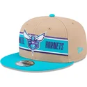 casquette-plate-marron-et-bleue-snapback-9fifty-draft-2024-charlotte-hornets-nba-new-era