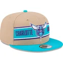 casquette-plate-marron-et-bleue-snapback-9fifty-draft-2024-charlotte-hornets-nba-new-era