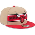 new-era-flat-brim-9fifty-draft-2024-chicago-bulls-nba-brown-and-red-snapback-cap
