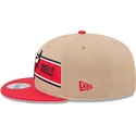 casquette-plate-marron-et-rouge-snapback-9fifty-draft-2024-chicago-bulls-nba-new-era