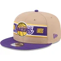 casquette-plate-marron-et-violette-snapback-9fifty-draft-2024-los-angeles-lakers-nba-new-era