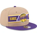 casquette-plate-marron-et-violette-snapback-9fifty-draft-2024-los-angeles-lakers-nba-new-era