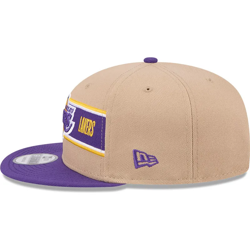 brun-och-lila-platt-keps-snapback-9fifty-draft-2024-fran-los-angeles-lakers-nba-av-new-era