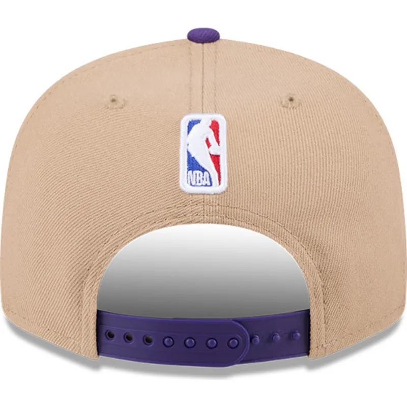 brazowa-i-fioletowa-czapka-z-daszkiem-snapback-9fifty-draft-2024-los-angeles-lakers-nba-new-era