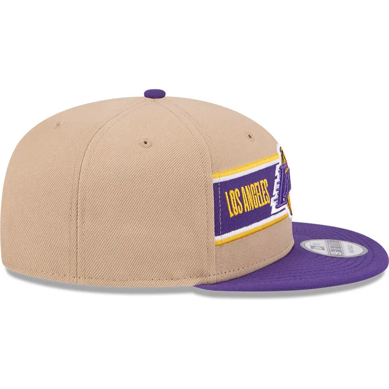 braune-und-violette-flatcap-snapback-9fifty-draft-2024-der-los-angeles-lakers-nba-von-new-era