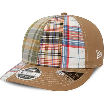 New Era x Original Madras Trading Company Curved Brim 9FIFTY Retro Crown Relaxed Heritage Fit Brown Adjustable Cap
