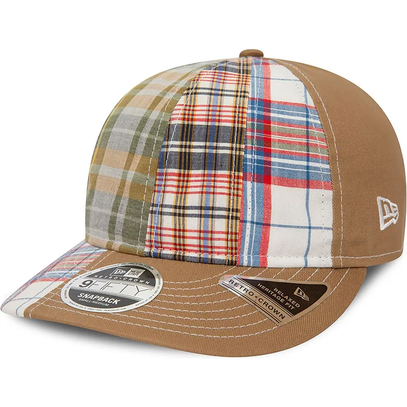 brazowa-regulowana-czapka-z-zakrzywionym-daszkiem-9fifty-retro-crown-relaxed-heritage-fit-new-era-x-original-madras-trading-comp