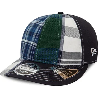 Blaue gebogene verstellbare Kappe 9FIFTY Retro Crown Relaxed Heritage Fit von New Era x Original Madras Trading Company