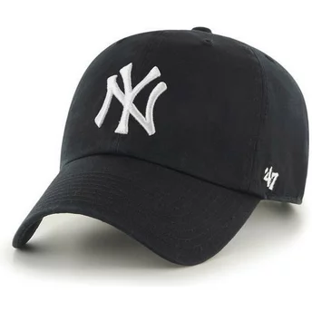 47 Brand Curved Brim New York Yankees MLB Clean Up Black Cap