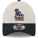 new-era-curved-brim-9forty-stretch-snap-4th-of-july-los-angeles-dodgers-mlb-beige-and-navy-blue-snapback-cap