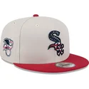 casquette-plate-beige-et-rouge-snapback-9fifty-4th-of-july-chicago-white-sox-mlb-new-era