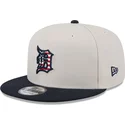 casquette-plate-beige-et-bleue-marine-snapback-9fifty-4th-of-july-detroit-tigers-mlb-new-era