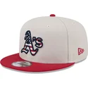 casquette-plate-beige-et-rouge-snapback-9fifty-4th-of-july-oakland-athletics-mlb-new-era