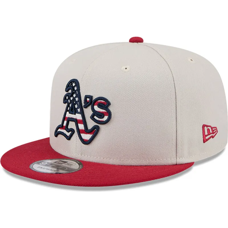 beige-und-rote-flache-snapback-kappe-9fifty-4th-of-july-der-oakland-athletics-mlb-von-new-era