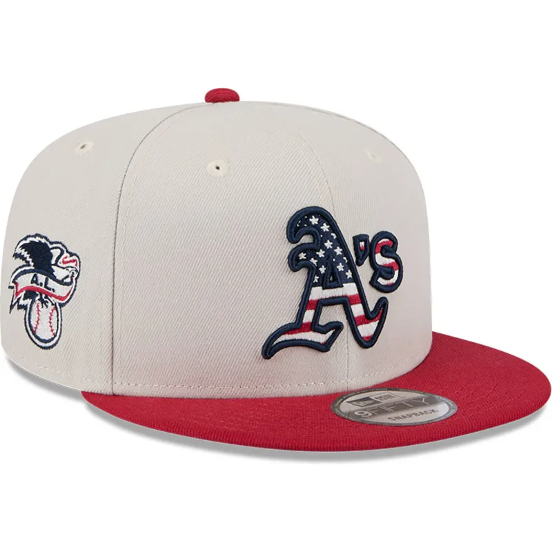 beige-und-rote-flache-snapback-kappe-9fifty-4th-of-july-der-oakland-athletics-mlb-von-new-era