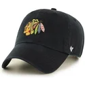 47-brand-curved-brim-chicago-blackhawks-nhl-clean-up-cap-schwarz