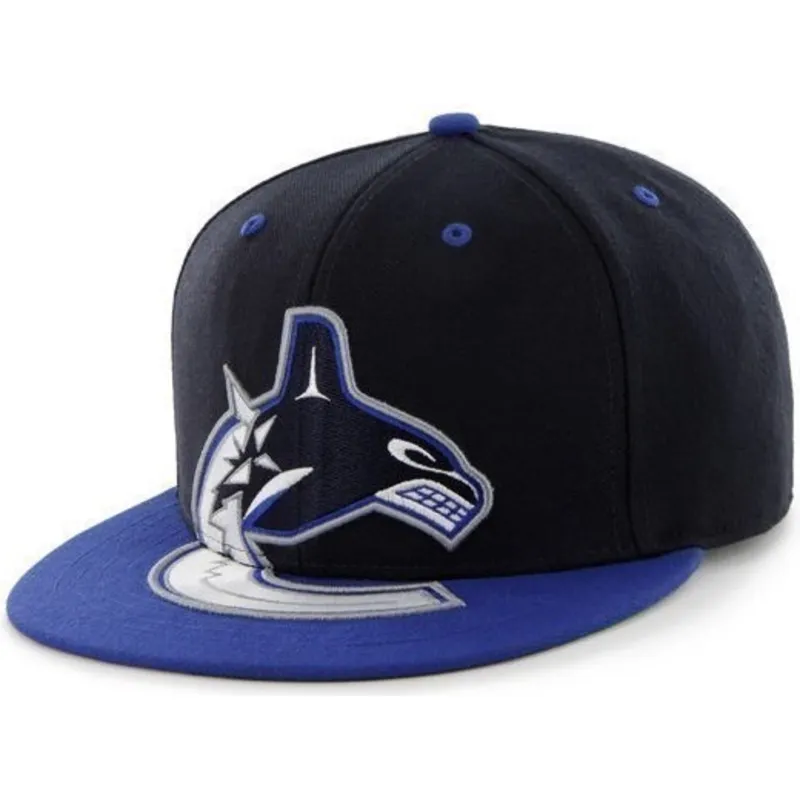 petten-plat-zwart-snapback-van-vancouver-canucks-nhl-van-47-brand