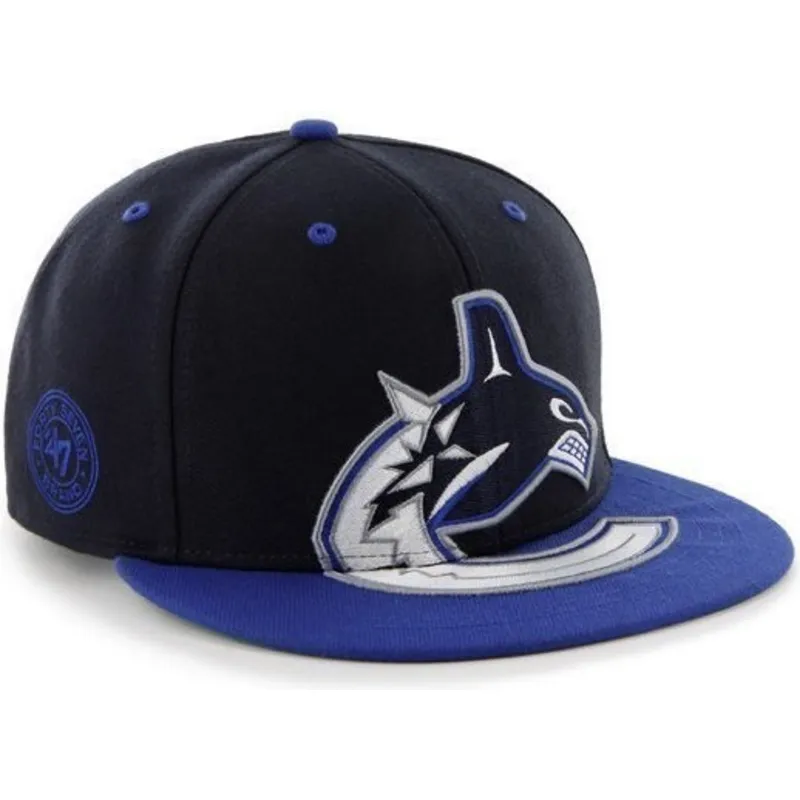 petten-plat-zwart-snapback-van-vancouver-canucks-nhl-van-47-brand