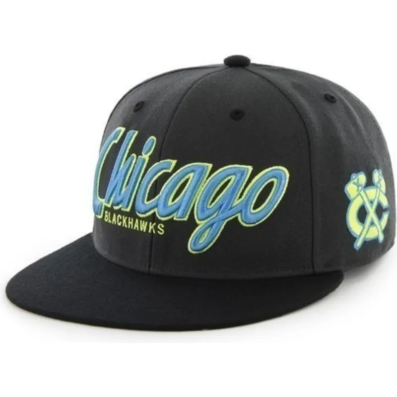 petten-plat-zwart-snapback-letras-van-chicago-blackhawks-nhl-van-47-brand