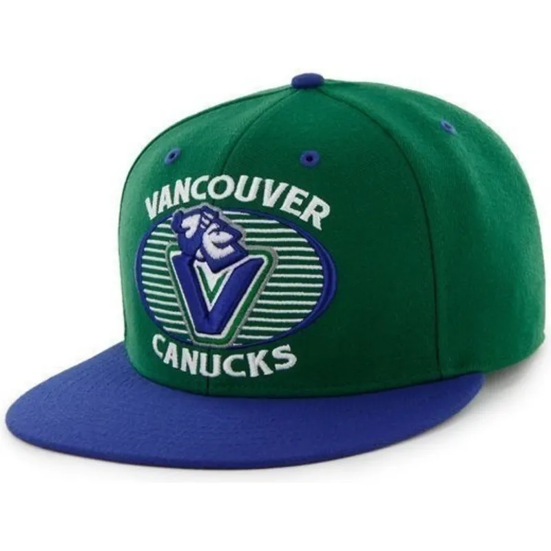 petten-plat-groen-snapback-van-vancouver-canucks-nhl-van-47-brand